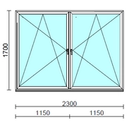 TO Bny-Bny ablak.  230x170 cm (Rendelhető méretek: szélesség 225-234 cm, magasság 165-174 cm.) Deluxe A85 profilból