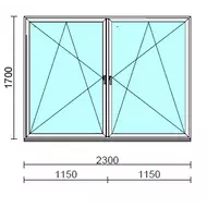 TO Bny-Bny ablak.  230x170 cm (Rendelhető méretek: szélesség 225-234 cm, magasság 165-174 cm.)   Green 76 profilból