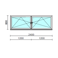 TO Bny-Bny ablak.  240x 80 cm (Rendelhető méretek: szélesség 235-240 cm, magasság 80-84 cm.) Deluxe A85 profilból