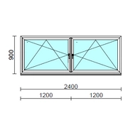 TO Bny-Bny ablak.  240x 90 cm (Rendelhető méretek: szélesség 235-240 cm, magasság 85-94 cm.) Deluxe A85 profilból