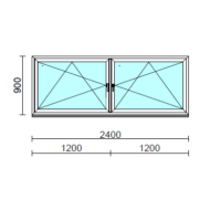 TO Bny-Bny ablak.  240x 90 cm (Rendelhető méretek: szélesség 235-240 cm, magasság 85-94 cm.) Deluxe A85 profilból