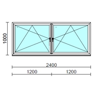 TO Bny-Bny ablak.  240x100 cm (Rendelhető méretek: szélesség 235-240 cm, magasság 95-104 cm.)   Green 76 profilból
