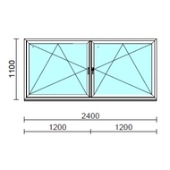 TO Bny-Bny ablak.  240x110 cm (Rendelhető méretek: szélesség 235-240 cm, magasság 105-114 cm.)  New Balance 85 profilból