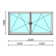 TO Bny-Bny ablak.  240x120 cm (Rendelhető méretek: szélesség 235-240 cm, magasság 115-124 cm.)   Green 76 profilból