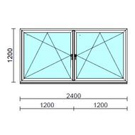 TO Bny-Bny ablak.  240x120 cm (Rendelhető méretek: szélesség 235-240 cm, magasság 115-124 cm.) Deluxe A85 profilból