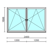 TO Bny-Bny ablak.  240x150 cm (Rendelhető méretek: szélesség 235-240 cm, magasság 145-154 cm.)  New Balance 85 profilból