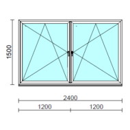 TO Bny-Bny ablak.  240x150 cm (Rendelhető méretek: szélesség 235-240 cm, magasság 145-154 cm.)  New Balance 85 profilból