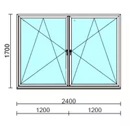 TO Bny-Bny ablak.  240x170 cm (Rendelhető méretek: szélesség 235-240 cm, magasság 165-174 cm.)   Green 76 profilból