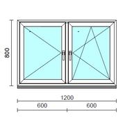TO Ny-Bny ablak.  120x 80 cm (Rendelhető méretek: szélesség 120-124 cm, magasság 80-84 cm.) Deluxe A85 profilból