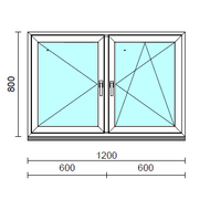 TO Ny-Bny ablak.  120x 80 cm (Rendelhető méretek: szélesség 120-124 cm, magasság 80-84 cm.) Deluxe A85 profilból