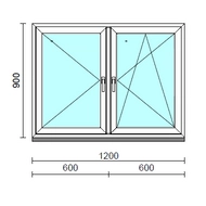 TO Ny-Bny ablak.  120x 90 cm (Rendelhető méretek: szélesség 120-124 cm, magasság 85-94 cm.)  New Balance 85 profilból