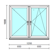 TO Ny-Bny ablak.  120x100 cm (Rendelhető méretek: szélesség 120-124 cm, magasság 95-104 cm.)  New Balance 85 profilból
