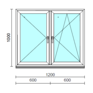 TO Ny-Bny ablak.  120x100 cm (Rendelhető méretek: szélesség 120-124 cm, magasság 95-104 cm.)  New Balance 85 profilból