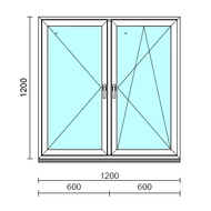 TO Ny-Bny ablak.  120x120 cm (Rendelhető méretek: szélesség 120-124 cm, magasság 115-124 cm.)  New Balance 85 profilból