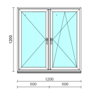 TO Ny-Bny ablak.  120x120 cm (Rendelhető méretek: szélesség 120-124 cm, magasság 115-124 cm.)  New Balance 85 profilból