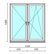 TO Ny-Bny ablak.  120x130 cm (Rendelhető méretek: szélesség 120-124 cm, magasság 125-134 cm.)  New Balance 85 profilból