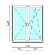 TO Ny-Bny ablak.  120x140 cm (Rendelhető méretek: szélesség 120-124 cm, magasság 135-144 cm.) Deluxe A85 profilból