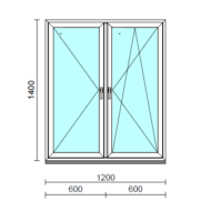 TO Ny-Bny ablak.  120x140 cm (Rendelhető méretek: szélesség 120-124 cm, magasság 135-144 cm.) Deluxe A85 profilból