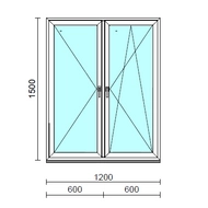 TO Ny-Bny ablak.  120x150 cm (Rendelhető méretek: szélesség 120-124 cm, magasság 145-154 cm.)  New Balance 85 profilból