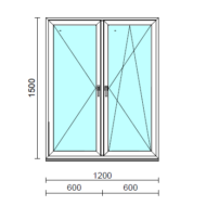 TO Ny-Bny ablak.  120x150 cm (Rendelhető méretek: szélesség 120-124 cm, magasság 145-154 cm.)  New Balance 85 profilból
