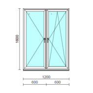 TO Ny-Bny ablak.  120x160 cm (Rendelhető méretek: szélesség 120-124 cm, magasság 155-164 cm.)  New Balance 85 profilból