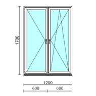 TO Ny-Bny ablak.  120x170 cm (Rendelhető méretek: szélesség 120-124 cm, magasság 165-174 cm.)  New Balance 85 profilból
