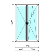 TO Ny-Bny ablak.  120x190 cm (Rendelhető méretek: szélesség 120-124 cm, magasság 185-190 cm.) Deluxe A85 profilból