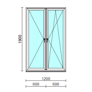 TO Ny-Bny ablak.  120x190 cm (Rendelhető méretek: szélesség 120-124 cm, magasság 185-190 cm.)  New Balance 85 profilból