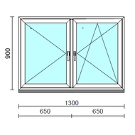 TO Ny-Bny ablak.  130x 90 cm (Rendelhető méretek: szélesség 125-134 cm, magasság 85-94 cm.) Deluxe A85 profilból