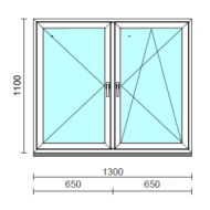 TO Ny-Bny ablak.  130x110 cm (Rendelhető méretek: szélesség 125-134 cm, magasság 105-114 cm.)  New Balance 85 profilból
