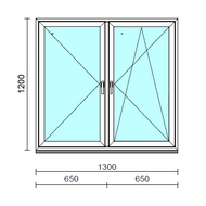 TO Ny-Bny ablak.  130x120 cm (Rendelhető méretek: szélesség 125-134 cm, magasság 115-124 cm.) Deluxe A85 profilból