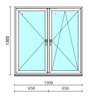 TO Ny-Bny ablak.  130x130 cm (Rendelhető méretek: szélesség 125-134 cm, magasság 125-134 cm.) Deluxe A85 profilból