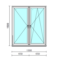 TO Ny-Bny ablak.  130x150 cm (Rendelhető méretek: szélesség 125-134 cm, magasság 145-154 cm.)  New Balance 85 profilból
