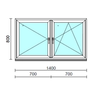 TO Ny-Bny ablak.  140x 80 cm (Rendelhető méretek: szélesség 135-144 cm, magasság 80-84 cm.) Deluxe A85 profilból