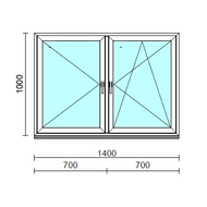 TO Ny-Bny ablak.  140x100 cm (Rendelhető méretek: szélesség 135-144 cm, magasság 95-104 cm.) Deluxe A85 profilból