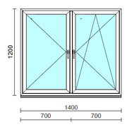 TO Ny-Bny ablak.  140x120 cm (Rendelhető méretek: szélesség 135-144 cm, magasság 115-124 cm.) Deluxe A85 profilból