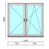 TO Ny-Bny ablak.  140x130 cm (Rendelhető méretek: szélesség 135-144 cm, magasság 125-134 cm.)  New Balance 85 profilból