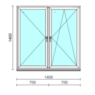 TO Ny-Bny ablak.  140x140 cm (Rendelhető méretek: szélesség 135-144 cm, magasság 135-144 cm.) Deluxe A85 profilból
