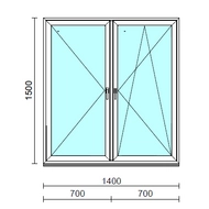 TO Ny-Bny ablak.  140x150 cm (Rendelhető méretek: szélesség 135-144 cm, magasság 145-154 cm.)  New Balance 85 profilból
