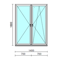 TO Ny-Bny ablak.  140x180 cm (Rendelhető méretek: szélesség 135-144 cm, magasság 175-184 cm.) Deluxe A85 profilból