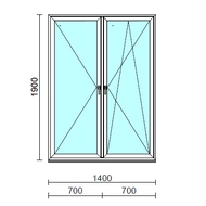 TO Ny-Bny ablak.  140x190 cm (Rendelhető méretek: szélesség 135-144 cm, magasság 185-190 cm.) Deluxe A85 profilból