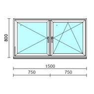 TO Ny-Bny ablak.  150x 80 cm (Rendelhető méretek: szélesség 145-154 cm, magasság 80-84 cm.) Deluxe A85 profilból