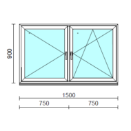 TO Ny-Bny ablak.  150x 90 cm (Rendelhető méretek: szélesség 145-154 cm, magasság 85-94 cm.)  New Balance 85 profilból