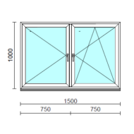 TO Ny-Bny ablak.  150x100 cm (Rendelhető méretek: szélesség 145-154 cm, magasság 95-104 cm.)  New Balance 85 profilból