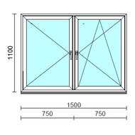 TO Ny-Bny ablak.  150x110 cm (Rendelhető méretek: szélesség 145-154 cm, magasság 105-114 cm.)  New Balance 85 profilból