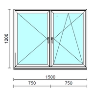 TO Ny-Bny ablak.  150x120 cm (Rendelhető méretek: szélesség 145-154 cm, magasság 115-124 cm.) Deluxe A85 profilból
