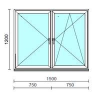TO Ny-Bny ablak.  150x120 cm (Rendelhető méretek: szélesség 145-154 cm, magasság 115-124 cm.)  New Balance 85 profilból