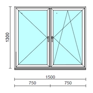 TO Ny-Bny ablak.  150x130 cm (Rendelhető méretek: szélesség 145-154 cm, magasság 125-134 cm.)  New Balance 85 profilból