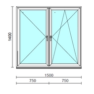TO Ny-Bny ablak.  150x140 cm (Rendelhető méretek: szélesség 145-154 cm, magasság 135-144 cm.)  New Balance 85 profilból
