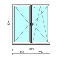 TO Ny-Bny ablak.  150x160 cm (Rendelhető méretek: szélesség 145-154 cm, magasság 155-164 cm.)  New Balance 85 profilból
